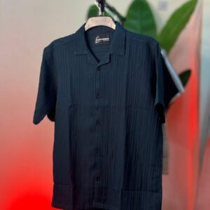 DROP SHOULDER CUBAN SHIRT (OVERSIZED) – Deep Teal